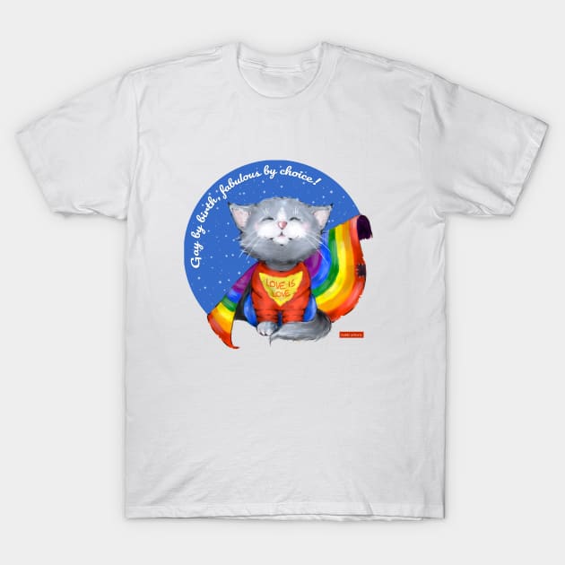Superhero cat gay rights love is love T-Shirt by BobbiArbore